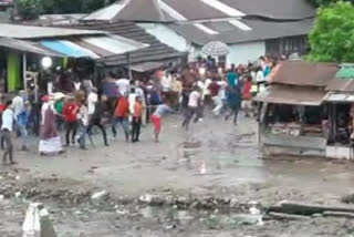 Stone Pelting On Indian Police