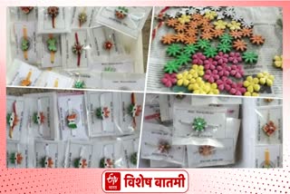 women made Eco-friendly rakhi from cow dung