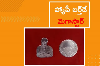 MEGASTAR BIRTHDAY, chiranjeevi picture on silver coin