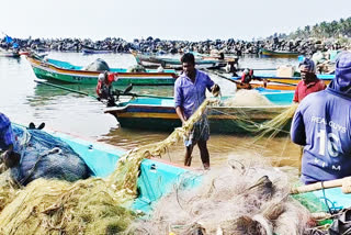 ஒருவாரத்திற்கு பின் மீன் பிடிக்கச்சென்ற மீனவர்கள்