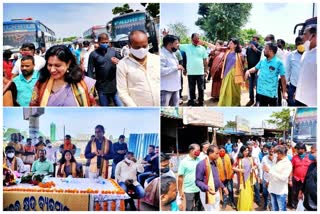 Mp Aparajita sadangi visit baramunda bus stand