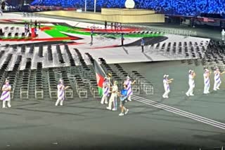 Paralympic opening ceremony  Paralympic opening ceremony  अफगानिस्तान का झंडा  टोक्यो पैरालंपिक 2020  राष्ट्रीय पैरालम्पिक समिति  पैरालंपिक एथलीट  Afghanistan flag at Paralympics