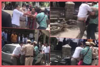 Scuffle between BJP cum media in-charge and ex-pradhan in Kullu court complex, कुल्लू अदालत परिसर में बीजेपी सह मीडिया प्रभारी व पूर्व प्रधान के बीच हाथापाई