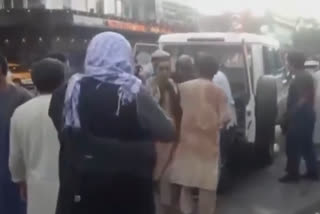 Footage of injured people being taken to hospital after Kabul blasts