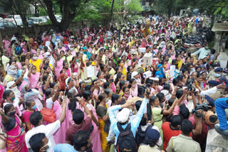 Anganwadi workers agitation
