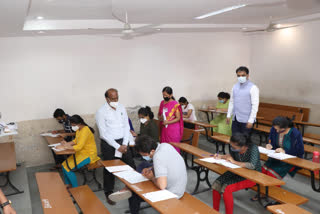 Minister Ashwath Narayan visits CET Examination center