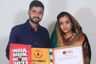 bride and groom donated blood in wedding pavilion