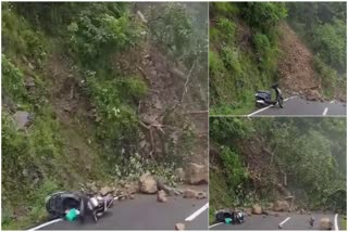 scooty-rider-saved-from-hit-by-landslide-in-narendranagar