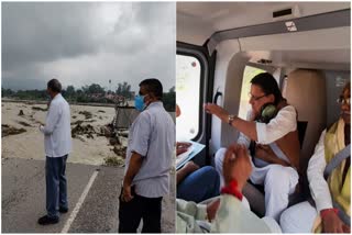 harish-rawat-did-on-site-inspection-and-cm-dhami-did-an-aerial-survey-to-know-the-condition-of-disaster-prone-areas