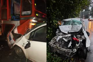 കോലഞ്ചേരി  വാഹനാപകടം  car and lorry collide at kolancherry  accident  കോലഞ്ചേരിയിൽ കാറും ലോറിയും കൂട്ടിയിടിച്ചു