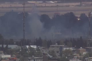 Smoke rising at Kabul airport amid US withdrawal