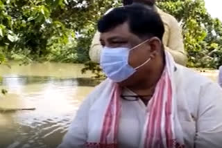 RAKIBUL HUSSAIN VISITED FLOOD AFFECTED AREA IN LAOKHOWA