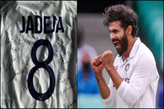 Ravindra Jadeja test jersey