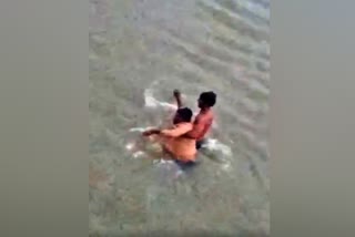 Young man rescued who washed away in Kalburgi flood