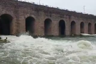 The two gates of Himayat Sagar are opened