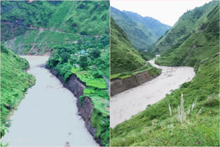 artificial lake in Kali river  landslide on Nepal border in Pithoragarh  artificial lake on Nepal border  artificial lake Pithoragarh  landslide on Nepal border  Kali river Nepal border news  Uttarakhand News  landslide  Nepal border  കൃത്രിമ തടാകം  മണ്ണിടിച്ചിൽ  ഉത്തരാഖണ്ഡ്  നേപ്പാൾ അതിർത്തിയിൽ മഴ  നേപ്പാൾ- ഇന്ത്യ അതിർത്തിയിലെ മഴ