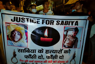 Candle march for justice for Rabia in delhi