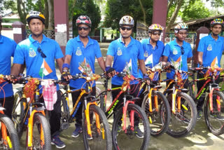 CRPF Cycle rally arrives Bakaliaghat