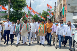 Congress protest for release of Congress leaders and farmers