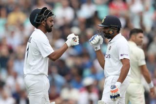 vRohit and Rahul shine again as India reach 108 for 1 at lunch on Day 3
