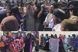 Tear gas shelling on a demonstration of afghan women