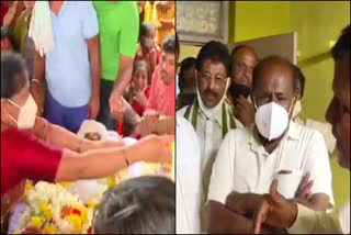 HD Kumaraswamy visited to JDS worker funeral