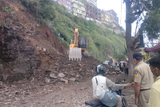 Landslide near Dhali police station in Shimla