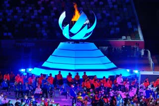 Fireworks at the closing ceremony of Tokyo Paralympics in Japan