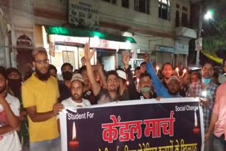 campus front of india candle march for delhi civil defence volunteer in jaipur