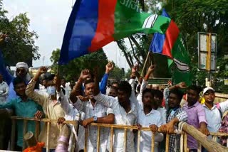 protest of ajsu in support of obc reservation in jharkhand