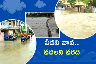 Rains in Warangal, floods in hanamkonda