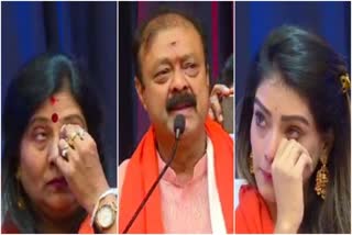 minister-narayana-gowda-wife-and-daughter-cried