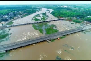 Drone Video: Heavy rains flood Bori river in jalgaon