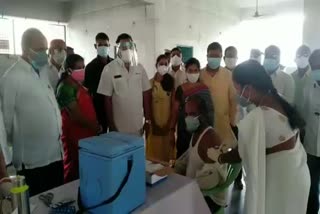 mla vidya sagar rao visited vaccine center