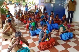 Yoga class for cleaning labours in paramathivelur