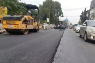 Road set up for Chief Minister's visit: Destroyed due to rain