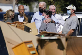 Joe Biden with affected people