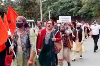 protest of Bharatiya Kisan Sangh in Shimla