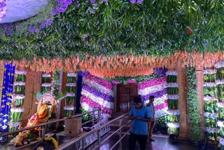 Ganapathi temple decorated with vegetables, flowers in j p nagar Bengaluru