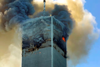 Fire and smoke billows from the north tower of New York's World Trade Center on Tuesday, Sept. 11, 2001.