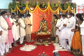 kishan reddy ganesh pooja, bjp office ganesh pooja