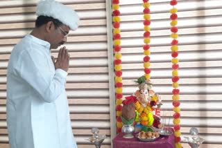 ganeshotsav celebration at health minister rajesh tope house