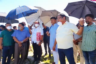 minister-piyush-hazarika-observed-the-broken-embankments-of-dhemaji