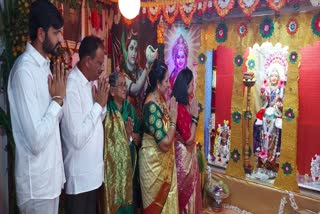 A Family celebrating Gowri pooja from 400 years in kunchenahalli, shimoga