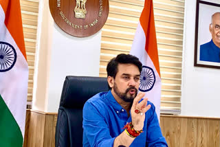 Minister Anurag Thakur addressing on the topic of employment through video conferencing