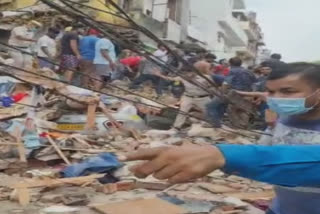 Two rescued as building collapses in Delhi's Sabzi Mandi