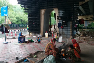 slum encroachment alongside railway tracks