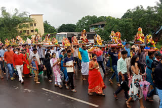 Gauri-Ganapati immersion in a vibrant atmosphere in pen, Raigad