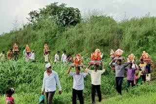 Farewell to Gauri-Ganapati in Khalapur, Raigad