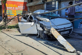 car hit the electric pole